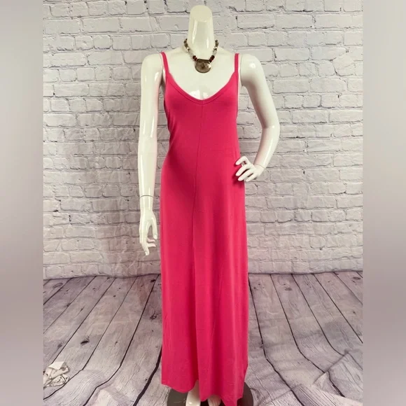 Brand New Fuchsia V Neck Maxi W/Pockets Various color slightly may vary - Picture 4 of 13
